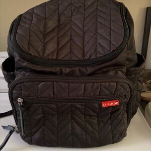 Skip Hop Quilted Black Men’s Backpack with Front Pocket